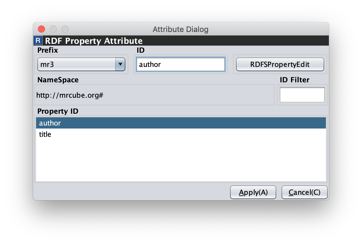 Attribute Dialog (RDF Property)